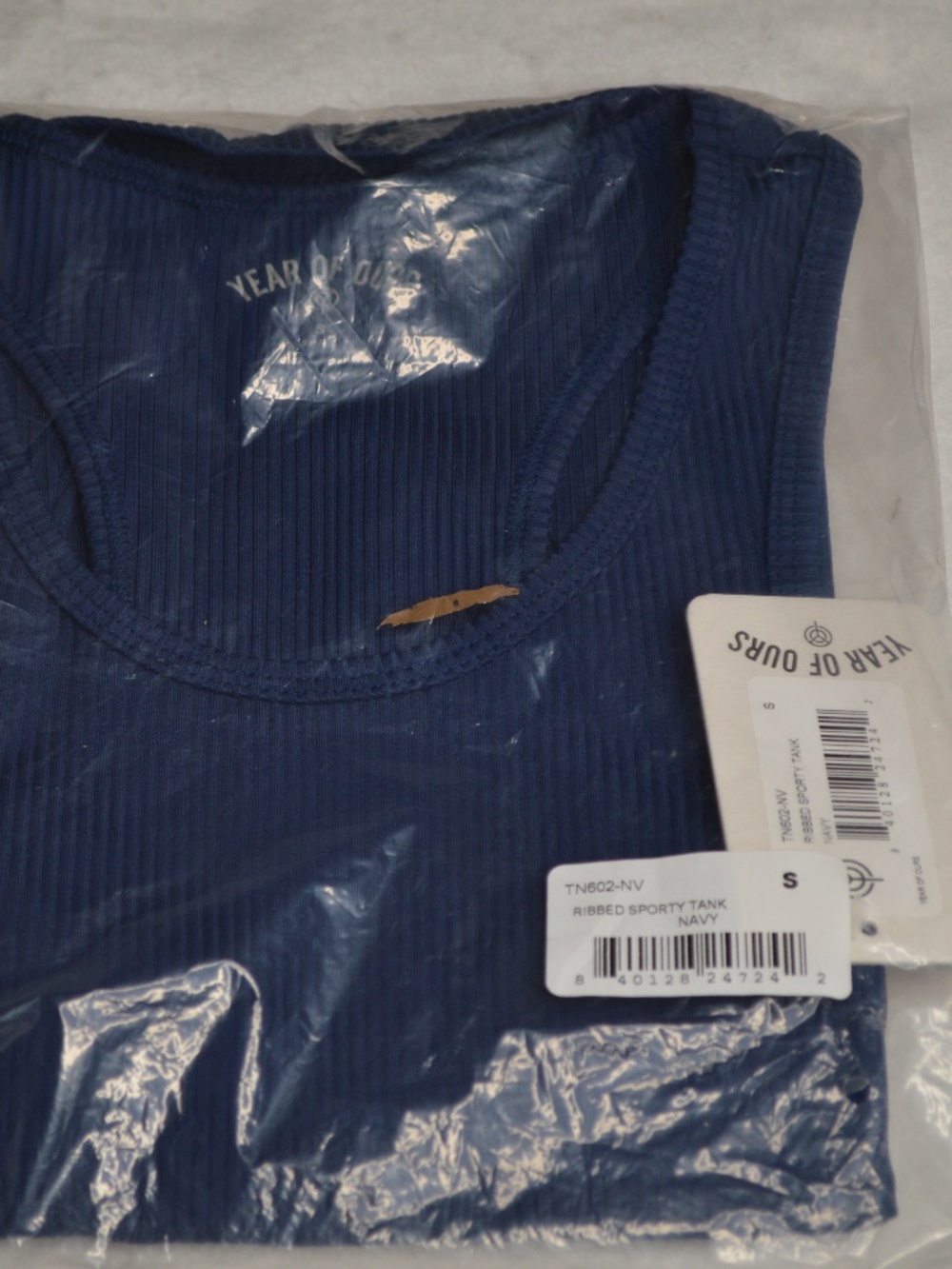 YEAR OF OURS Women's Navy Ribbed Sporty Tank Top - Size S - Small